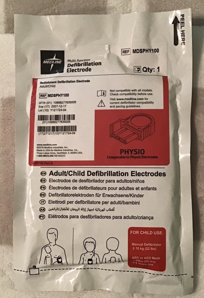 Medline Multifunction Defibrillation Electrode Adult and Child MDSPHY100 Qty-1