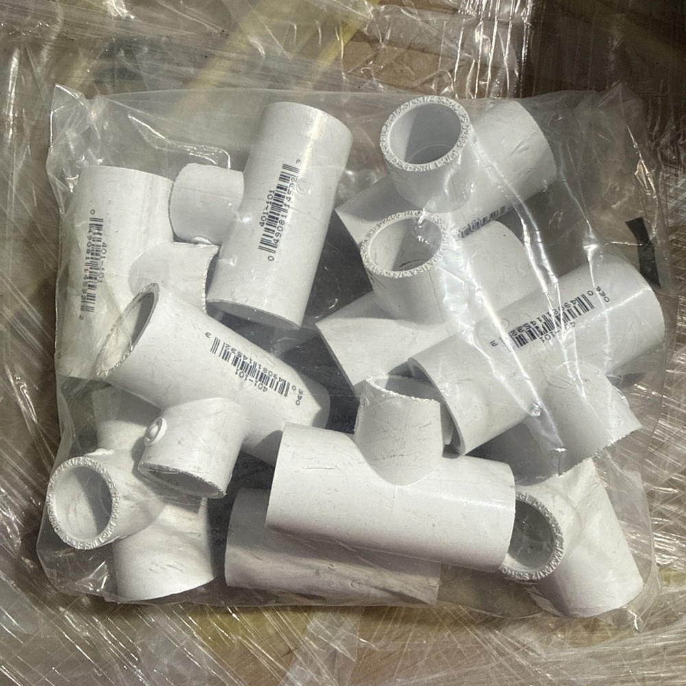 Lot of 10 DURA PVC Tee 1/2” Sch 40 Slip x Slip x Slip White Pipe Fittings NEW