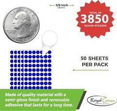 Round Circle Spot Color Coding Dot Stickers 15mm Labels 18 Colors by Royal Green