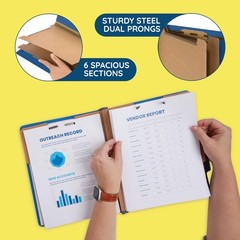 10 Blue Classification Folders with Dividers – Employee Personnel File Folder…