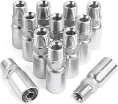 12Pack 1/2″ Hose X 1/2″ NPTF Male Pipe Thread Hydraulic Hose End Crimp Fitting C