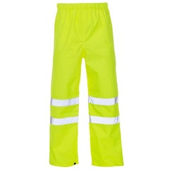 HI VIS OVER TROUSERS VISIBILITY VIZ REFLECTIVE SAFETY WORKWEAR WATERPROOF PANTS