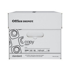Office Depot Copy Paper, 10 Reams, White, Letter (8.5″ x 11″), 5000 Sheets/ Case