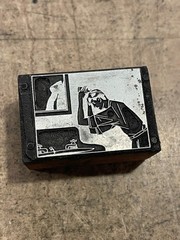 Printing Letterpress Print Block Man Washing At Bathroom Sink (2976)