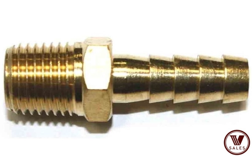FACTORY NEW! 1/4″ Hose Barb x 1/4″ Male NPT Brass Fitting 102-0404C