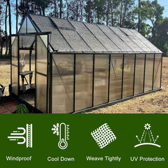 LOVE STORY 10X20Ft 90% Black Garden Shade Cloth, Sun Shade Cover Net Mesh Tarp