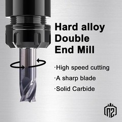 5PCS 4 Flute 1/4″x 1/2″ x 2-1/2″ Solid Carbide End Mill Double End AlTiN Coated