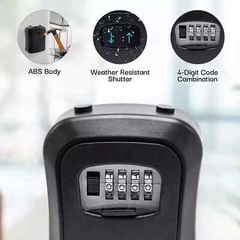 Key Lock Box for Outside-Combination Lockbox for House Key-Portable/Wall Mounted