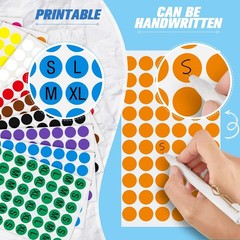 1/2 inches, Black, Blue, Brown, Green, Orange, Purple, Red, White, Yellow