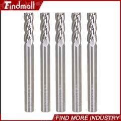 5x 1/4″ 4 Flute 2-1/2″ Overall Length 3/4″ LOC Carbide End Mill- TiALN COATED