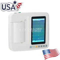 Pprtable 3 Channel 12 Lead 7 Inch Touch Screen ECG EKG Machine Rechargeable