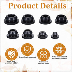 40Pcs Rubber Plugs for Holes Assorted Sizes, Black Rubber Stoppers Grommets B…