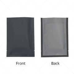 5x7in Matte Black Foil Mylar Flat Open Top Pouch Bag w/ Clear Back &Machine