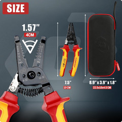 Insulated Wire Stripper and Cutter with Tool Storage Case, 1000V Insulated Multi
