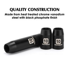 MIXPOWER 6PCS 3/8″Drive 10mm Deep&Shallow Socket, 6 Point & 12 Point, 10MM