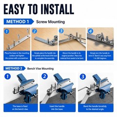 Manual Rebar Bender Steel Wire Tubing Rod Forming Tool for Workbench Use