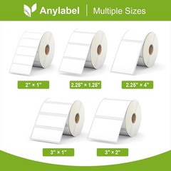 2″ x 1″ Direct Thermal Labels, 12 Rolls, 1300 Labels/Roll