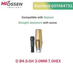 Osstem Hiossen Ti Cemented Straight Abutment Hex Mini/Regular Platform 1-6mm GH