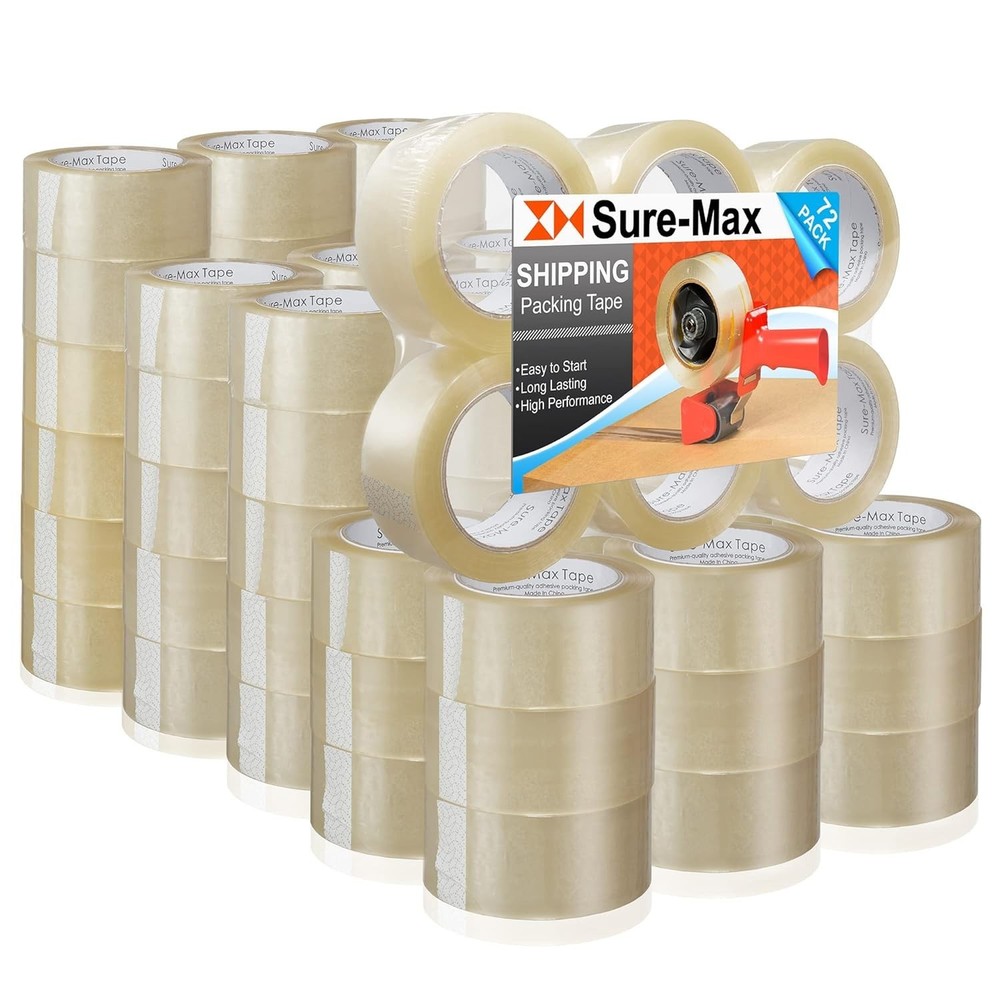 Carton Packing Tape 1.8 mil 330 Feet (110 Yards) – Clear – 2 Cases (72 Rolls Tot