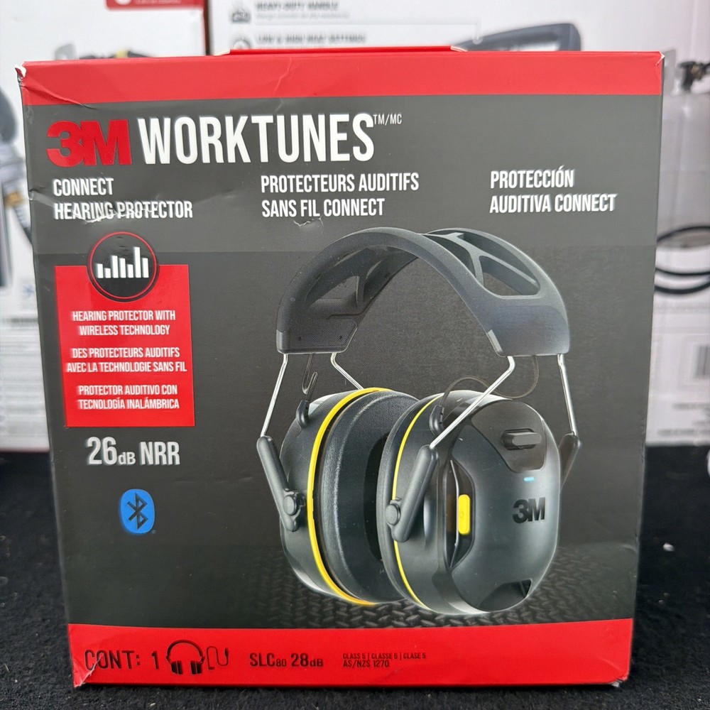 3M Worktunes Connect Bluetooth Hearing Protection Earmuffs 26dB Noise Reduction