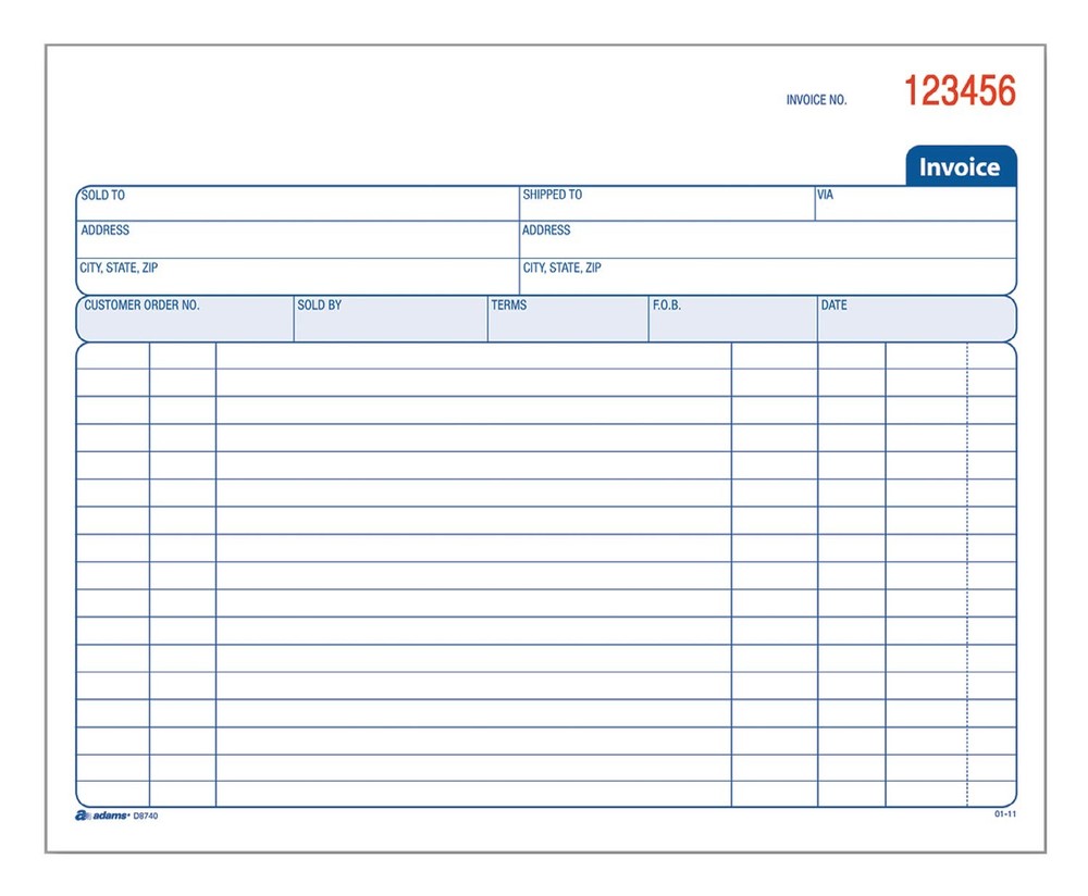 Adams Invoice Book, 2 Part, Carbonless, 50 Count (Pack of 1), White/Canary