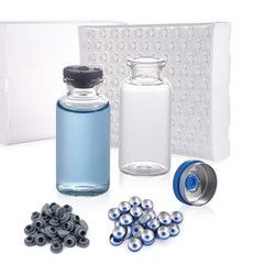 100PCS 20ml Sample Vials + Caps 20mm Crimp Top HPLC Headspace Clear Glass Bottle