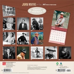 John Wayne OFFICIAL | 2027 12×24″ (Hanging) Wall Calendar | Foil Stamped Cover