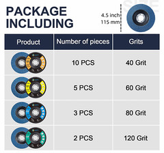 S SATC 20PCS Flap Discs 4-1/2″ for Angle Grinder 40/60/80/120 Grit Flap Disc T29