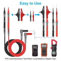 26x Electrical Multimeter Test Lead Kit Potentiometer Plug Probe Alligator Clip