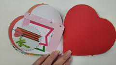 Handmade Junk Journal Heart Shaped Valentine’s – Flamingo
