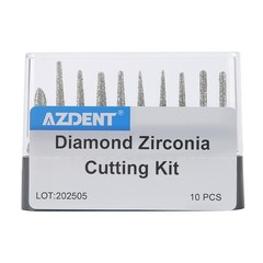 AZDENT Dental Diamond Zirconia Cutting Bur Kit Friction Grip 1.6mm for cutting