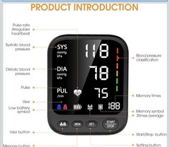 Invaxe Automatic Arm-Type Digital Blood Pressure Monitor, Large Cuff, Backlit, …