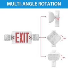 LED Exit Sign Emergency Light w/Battery Backup Double Adjustable Head