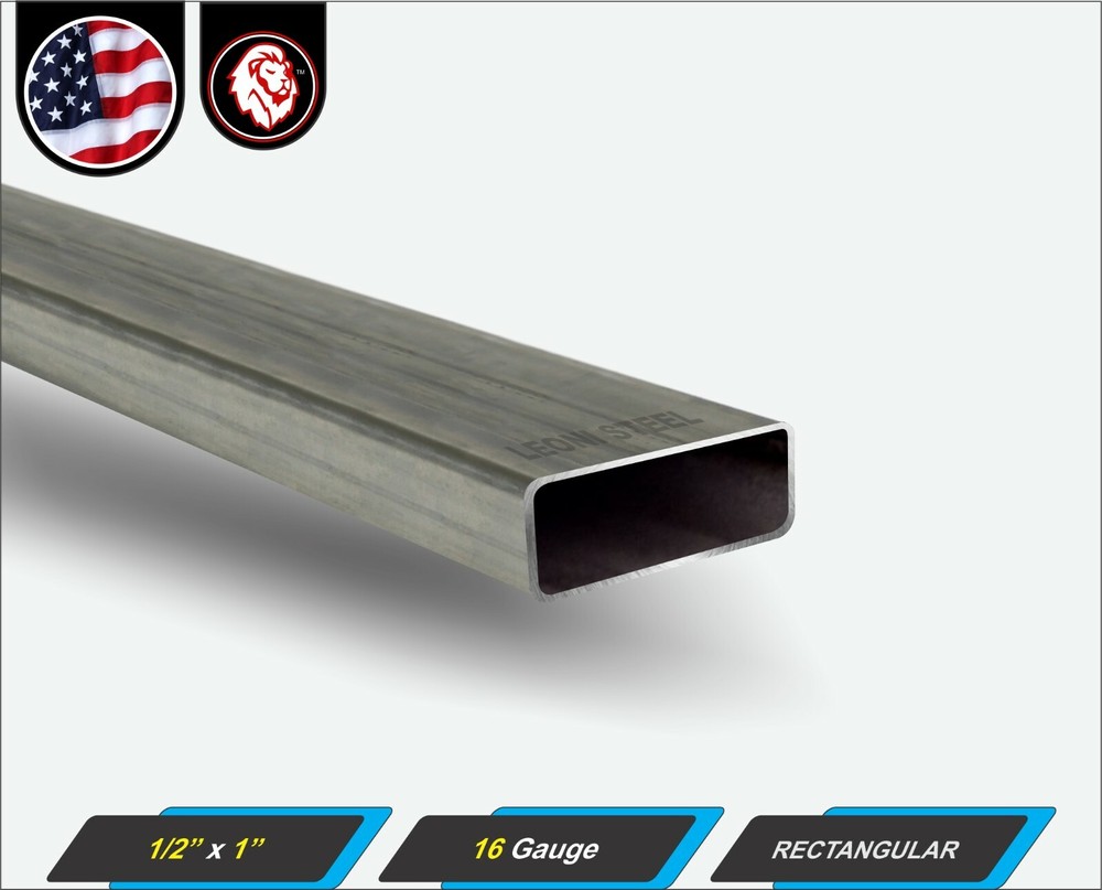 1/2″ x 1″ Rectangular Metal Tube – Mild Steel – 16 gauge – ERW – 12″ Long (1-ft)