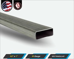 1/2″ x 1″ Rectangular Metal Tube – Mild Steel – 16 gauge – ERW – 12″ Long (1-ft)