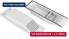 QWORK Shipping Container Air Vents – 8″ x 2.6″ Light Grey, 10 Pack Enhanced Cros