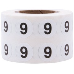 White with Black Number Stickers | 0.5″ Inch Round | 1000 Pack | Pick from 0-20