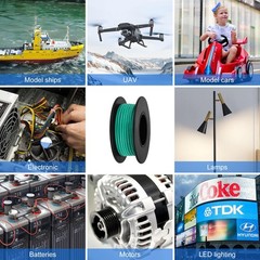 24 AWG Stranded Wire Spool, 32.8ft Each in 8 Colors – Silicone Electrical Tin…