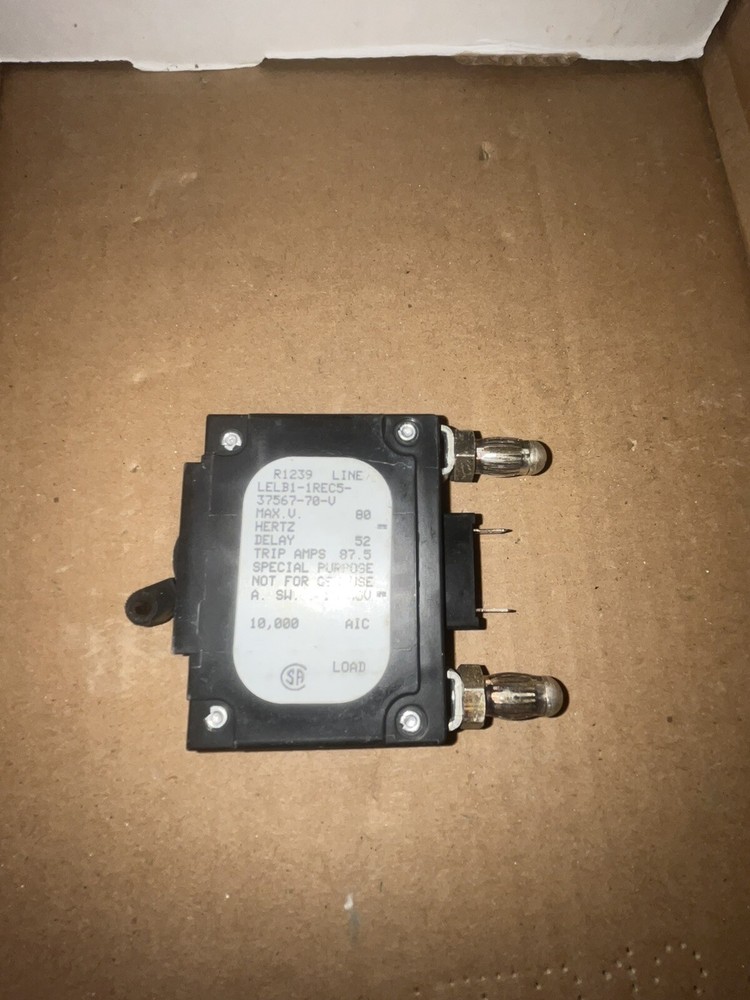 AIRPAX LELB1-1REC5-37567-70-V CIRCUIT BREAKER MAX V 80 DELAY 52 87.5 amp trip