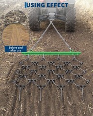 ATV Tractor Drag Harrow 4×4 ft & 5×4.5 ft, 3/8″ & 1/2″ Teeth, Tow-Behind Grading
