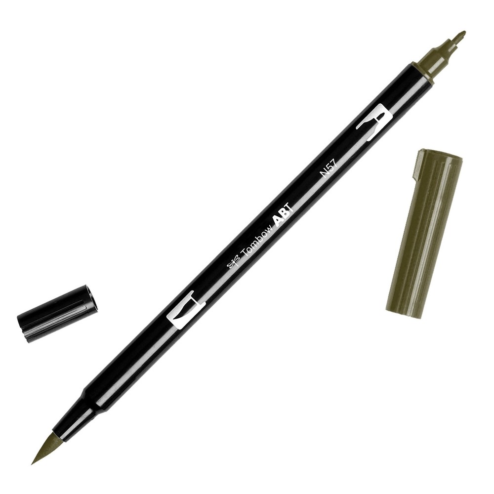 Tombow 56634 Dual Brush Pen Art Marker, N57 1 Count (Pack of 1), Warm Gray 5