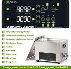 U.S. Solid 10L Digital Ultrasonic Cleaner 28/40kHz Dual-Frequency