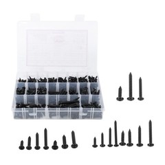 550Pcs 304 Stainless Steel Black Wood Screws, Phillips Pan Head Assortment Kit