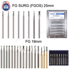 USA Dental Carbide Burs FG Round 19mm/Surgical Burs 25mm 40 Types For High Speed