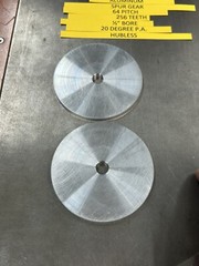 1 UNKNOWN ALUMINUM SPUR GEAR 64 PITCH 256 TEETH 1/2” BORE .200” FACE 20 DEG. PA