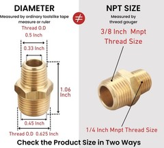 Brass Bushing Nipple Reducing Nipple Reducer Adapter 1/4 Inch NPT x 3/8 Inch …