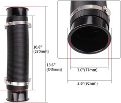 3″ Turbine Intake Pipe, Cold Air Intake Pipe 76MM Adjustable Flexible Hose Tube