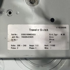 EATON EGSU100NSEACA Automatic Transfer Switch Used Working Takeout See Pics