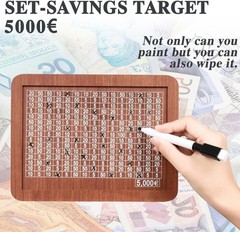 $10000 Money Saving Challenge Box Cash Vault Wooden Savings Box Cash Saver