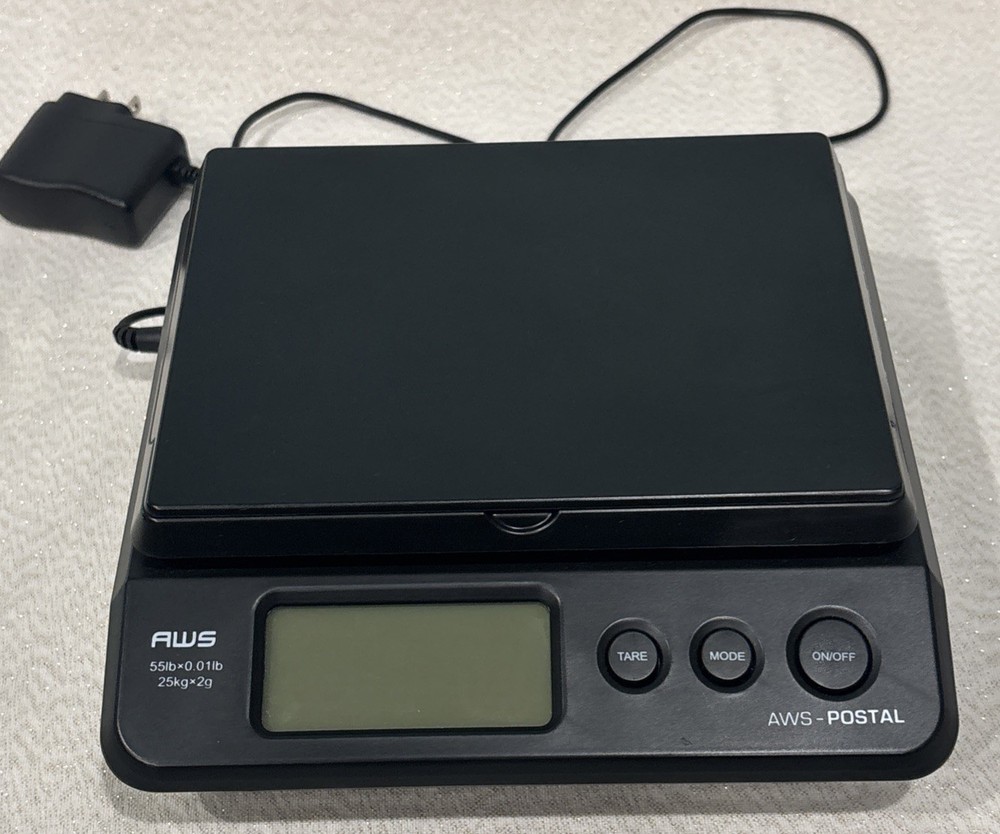 AWS Postal Digital Shipping Scale PS-25KG Battery or AC Powered 55lbs. x 0.01lbs